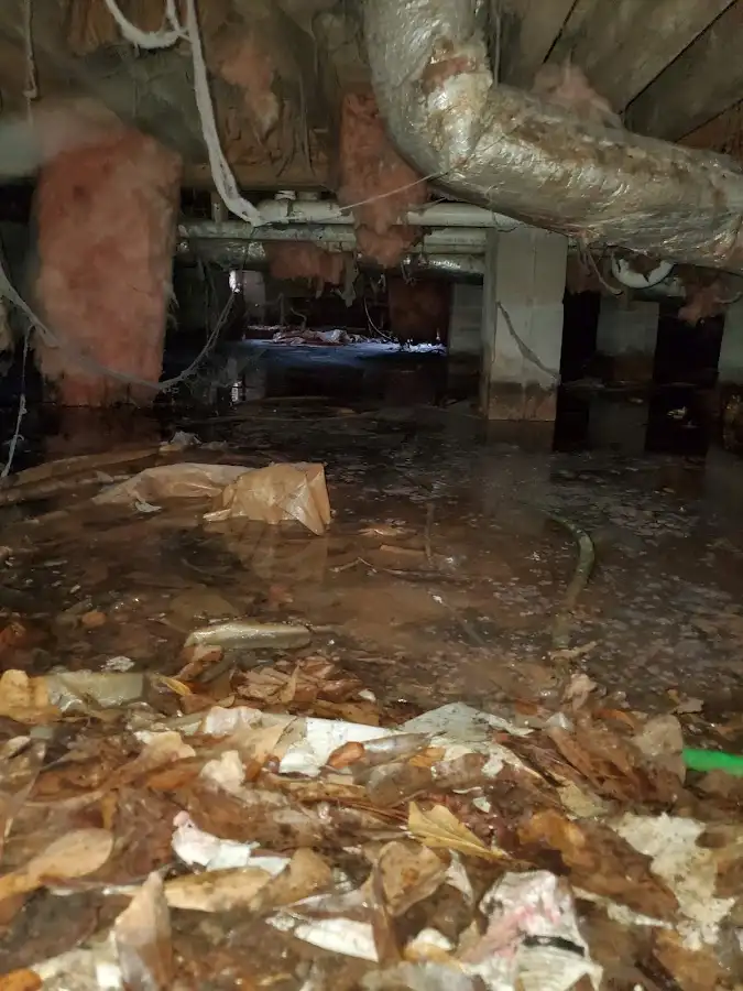 Crawl space flood assessment for Commercial Water Damage Restoration in Glen Burnie