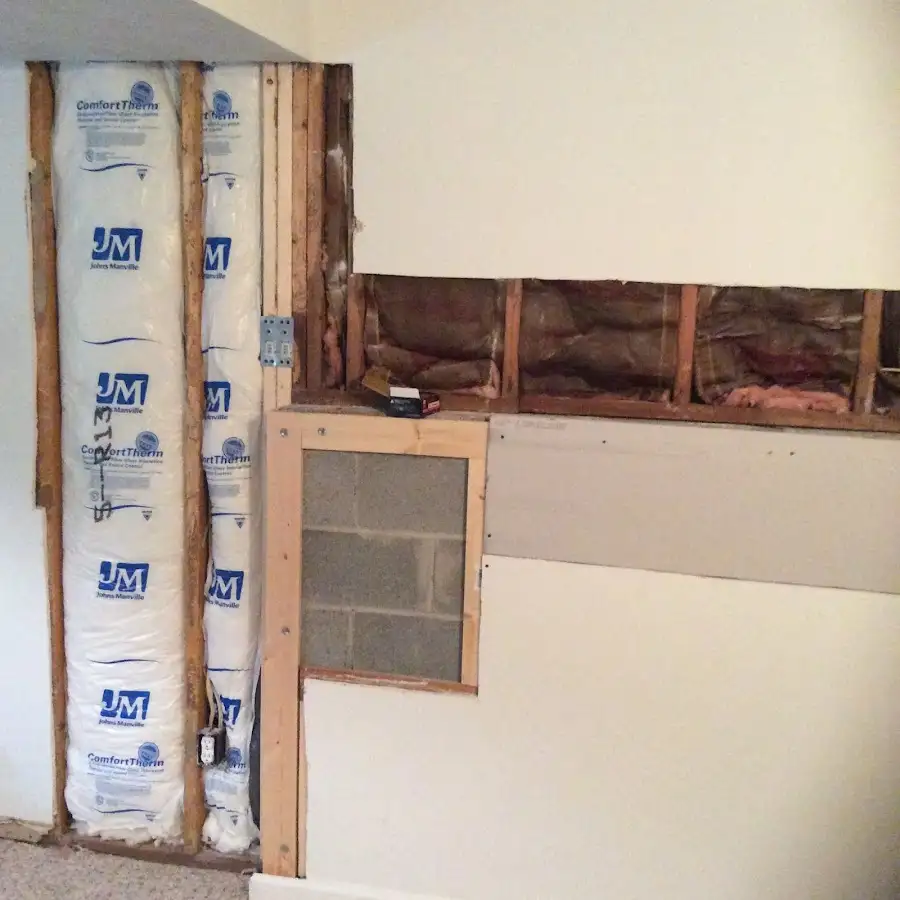 Wall insulation replacement during Basement Flood Cleanup in Glen Burnie
